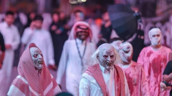 AN Photo/Saleh AlGhannam Perayaan Halloween di Kota Riyadh, Arab Saudi. Pemerintah Arab Saudi kini mengizinkan perayaan Halloween.