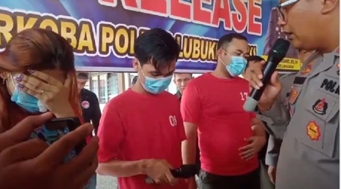 Polres Lubuklinggau menggelar konferensi pers, atas penangkapan empat pelaku narkoba satu di antaranya anggota Dewan, Senin 7 November 2022. Foto: tangkap layar video@jayalah.