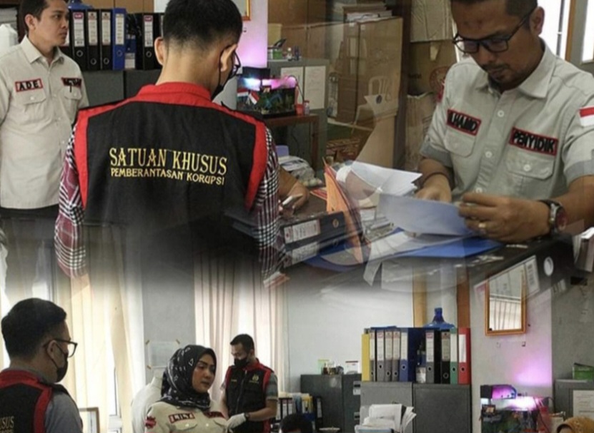 Bidang Pidana Khusus Kejati Sumbar lakukan penggeledahan di Kantor Dinas Peternakan dan Kesehatan Hewan Pemprov Sumbar terkait kasus pengadaan ternak, Rabu (7/9/22). (Foto : Penkum Kejati Sumbar).