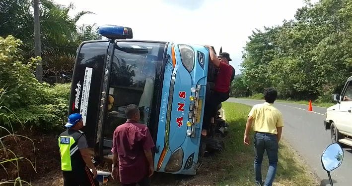 Kecelakaan Bus ANS, Tidak Ada Korban Jiwa Namun Satu Penumpang Cedera/doc.jambitv