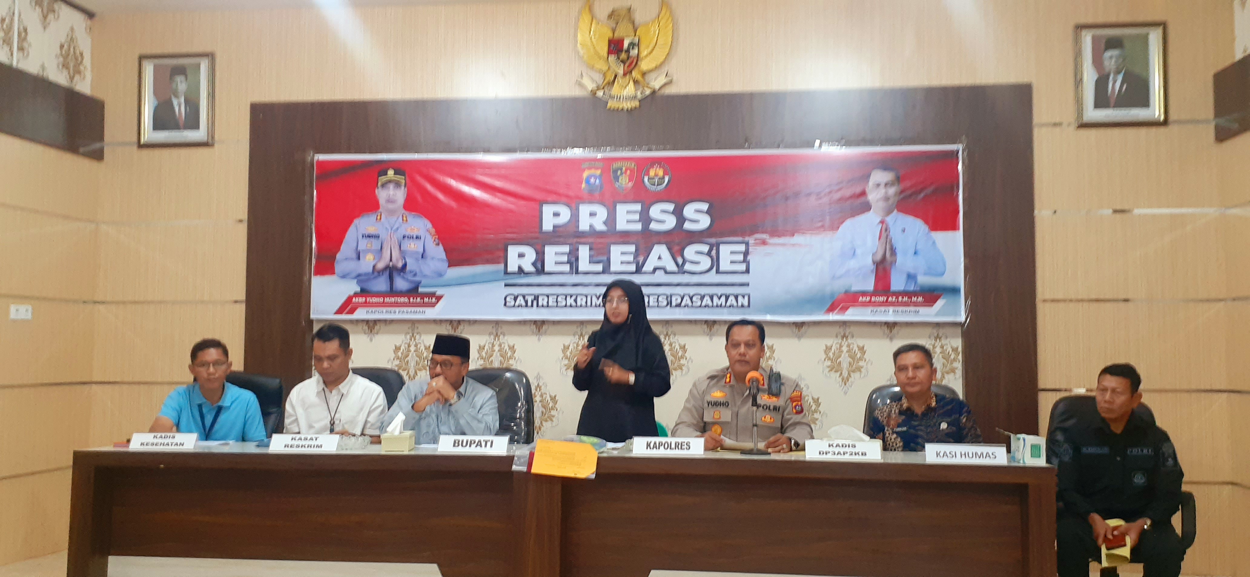 Polres Pasaman Adakan Press Release Tindak Pidana Perbuatan Cabul Terhadap Anak