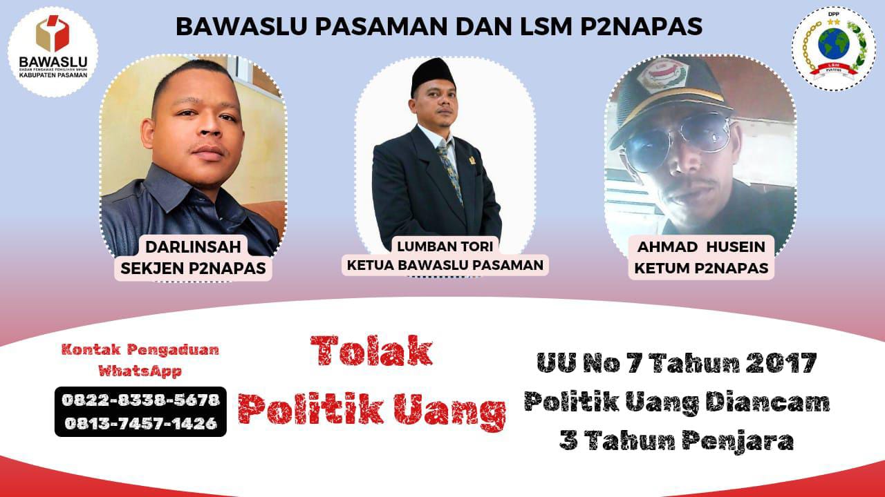 Bawaslu dan P2NAPAS bersinergi tolak politik uang